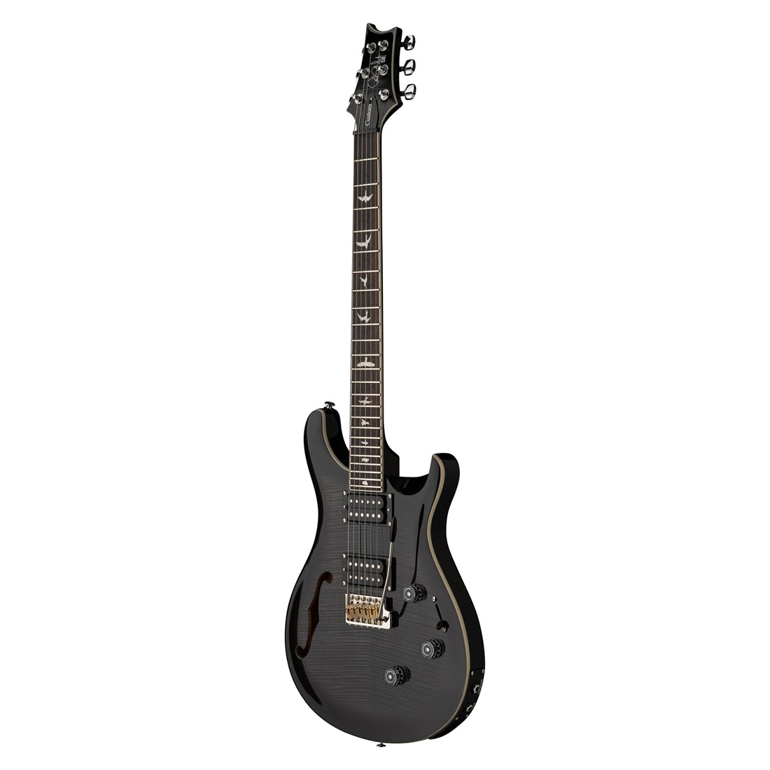 PRS SE Custom 24 Semi-Hollow Piezo Charcoal Burst - Chitarra Elettrica Semi-Acoustic con Doppio Output
