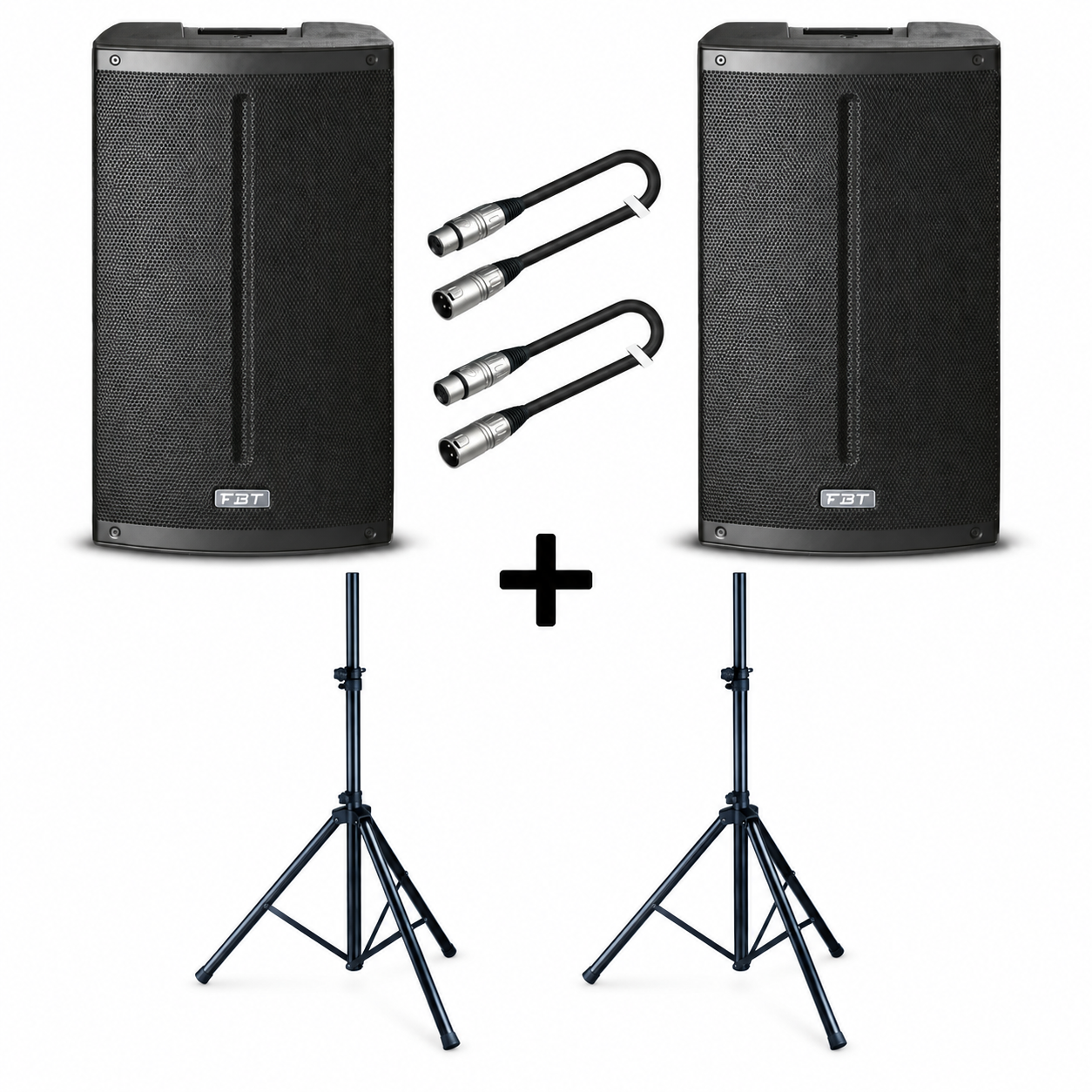 FBT X-LITE 112A Bundle - Coppia Diffusori Attivi 12 Pollici con Bluetooth, Supporti e Cavi