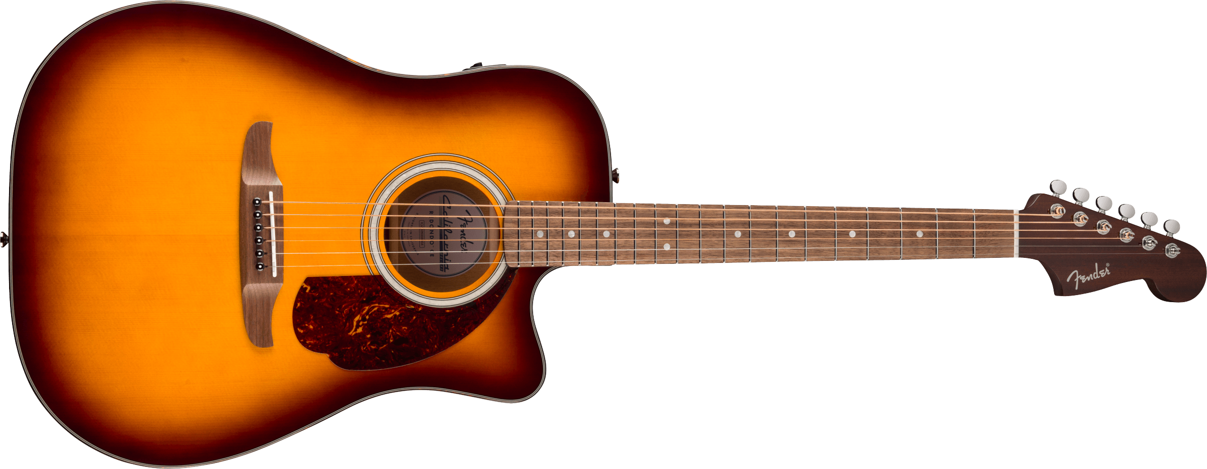 Fender California Deluxe Redondo CE Honey Sunburst - Chitarra Elettroacustica con Preamp Fishman CD-1