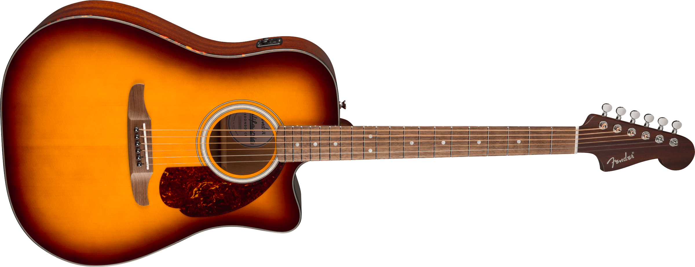 Fender California Deluxe Redondo CE Honey Sunburst - Chitarra Elettroacustica con Preamp Fishman CD-1