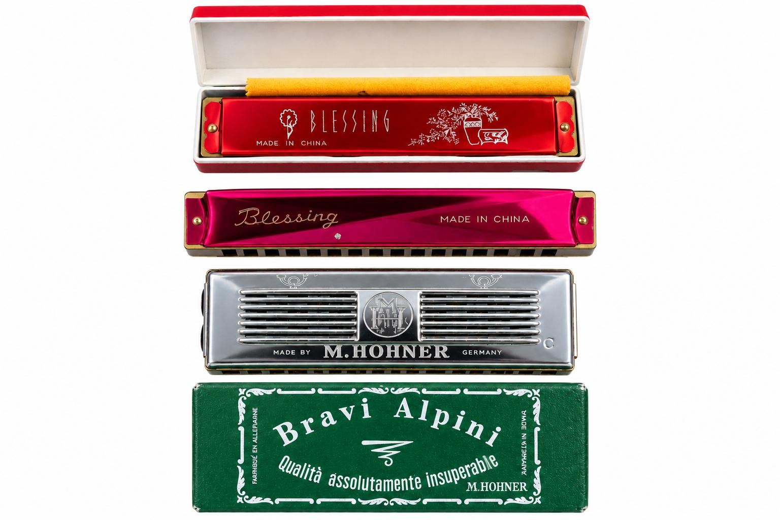 Bravi Alpini + Blessing - Pack 3 Armoniche a Bocca Usate
