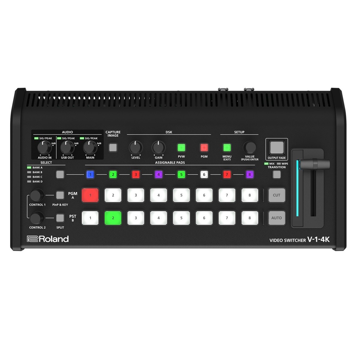 ROLAND V-1-4K - Mixer Video 4K-60P HDR HDMI 5-In 5-Out con Streaming USB e Funzione ROI