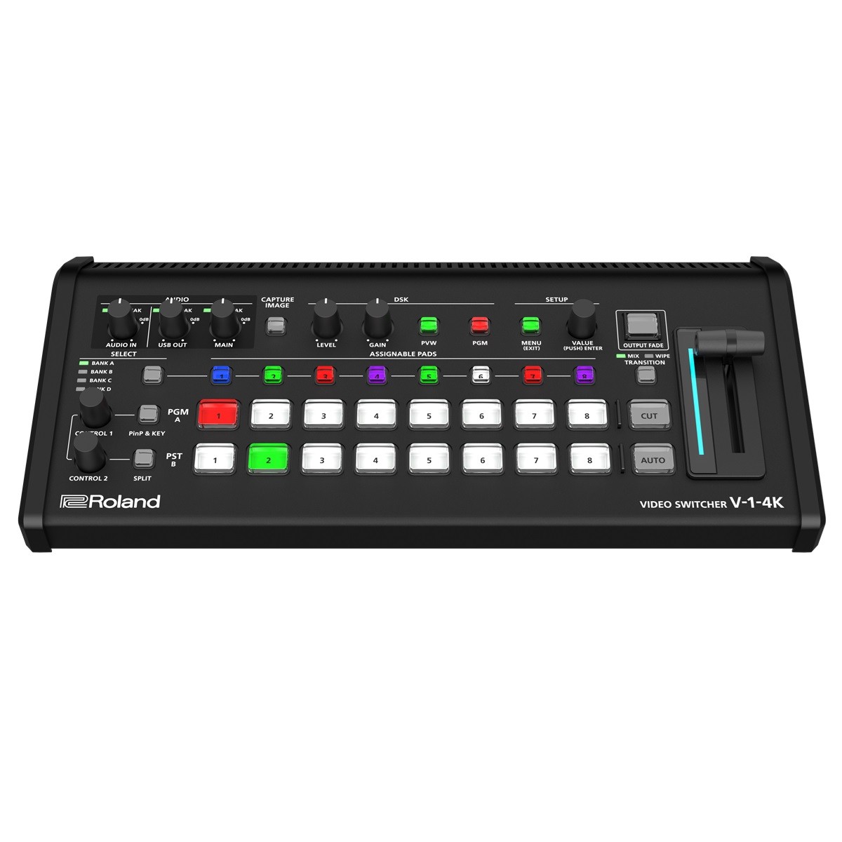 ROLAND V-1-4K - Mixer Video 4K-60P HDR HDMI 5-In 5-Out con Streaming USB e Funzione ROI