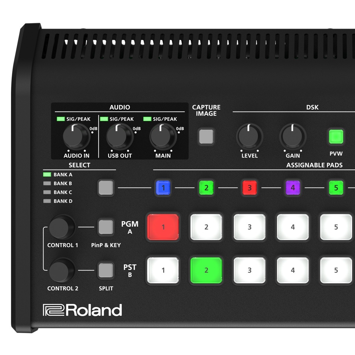 ROLAND V-1-4K - Mixer Video 4K-60P HDR HDMI 5-In 5-Out con Streaming USB e Funzione ROI