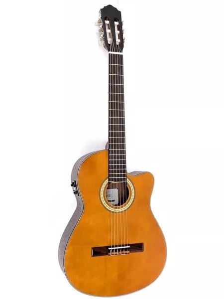 ALYSE CL200CES - Chitarra Classica Cutaway 4/4 Elettrificata Satinata con Borsa Imbottita