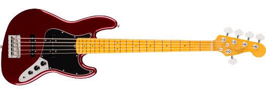 FENDER American Professional Jazz Bass® V Maple Fingerboard - Oxblood con Custodia Rigida