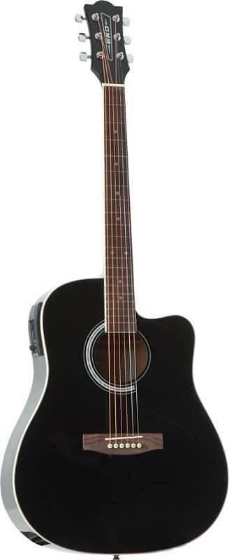 Eko Ranger CW - Eq. Black - chitarra acustica nera elettrificata cutaway