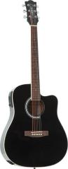 Eko Ranger CW - Eq. Black - chitarra acustica nera elettrificata cutaway