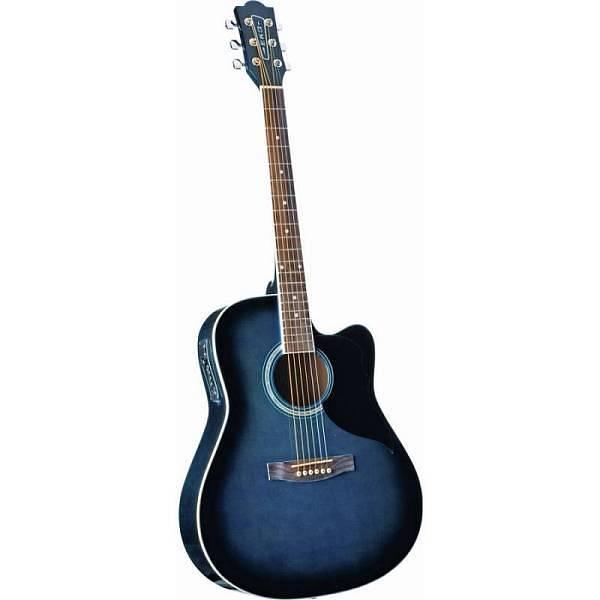 Eko Ranger CW - Eq. Blue Sunburst - chitarra acustica elettrificata blu cutaway