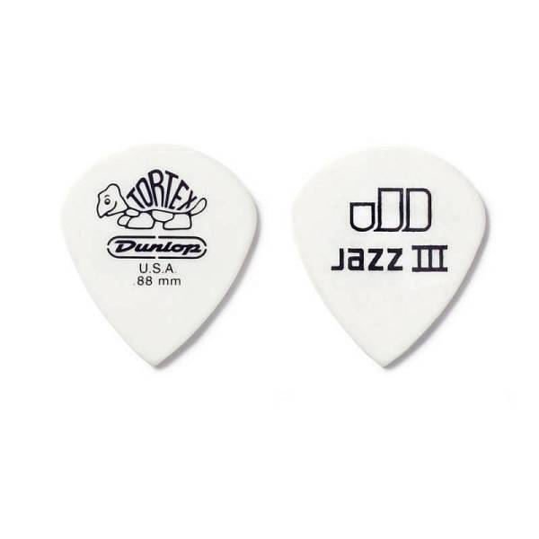 Dunlop 478R.88 TORTEX WHITE JAZZ III, .88MM