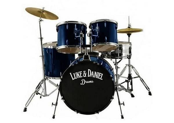 Luke & Daniel D1000BLU - batteria acustica 5 pezzi completa con piatti e meccaniche - blu