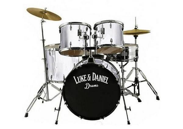 Luke & Daniel D1000WHI - batteria acustica 5 pezzi completa con piatti e meccaniche - bianca