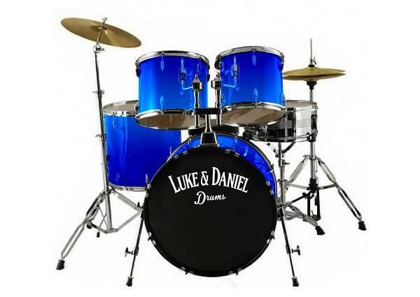 Luke & Daniel D1000LABLU - batteria acustica 5 pezzi completa con piatti e meccaniche - laser blue
