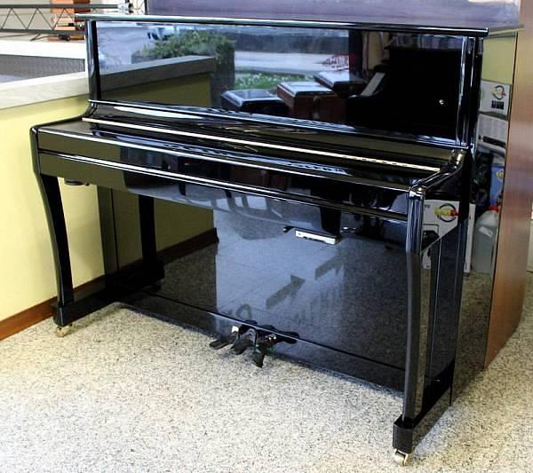 Weisbach UP-123 - pianoforte acustico verticale con sistema SILENT - colore nero