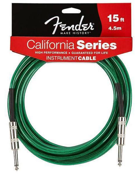 Fender California Instrument Cable 15' Surf Green - cavo 4,5 metri