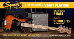 Squier by Fender Affinity Precision Bass Pack con Rumble 15 watt - BSB Brown Sunburst