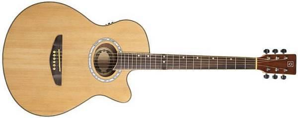 OQAN QGA-40CE Natural - Chitarra acustica Mini-jumbo Cutaway