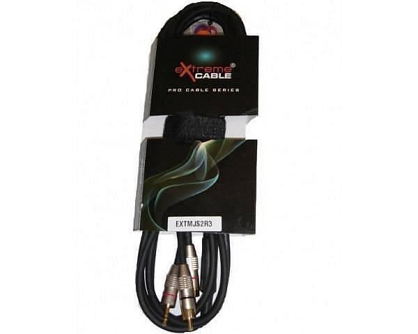 EXTREME MINI JACK STEREO 1/8&#8243  3.5mm / 2 RCA MASCHIO CAVO AUDIO DI SEGNALE SCHERMATO 1MJS2R3
