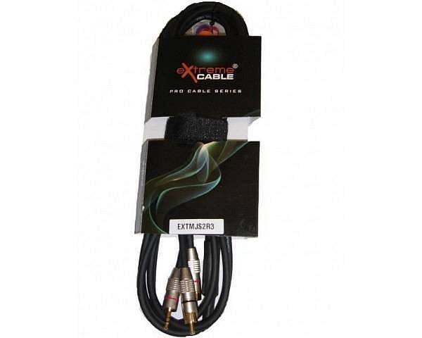 EXTREME MINI JACK STEREO 1/8″  3.5mm / 2 RCA MASCHIO CAVO AUDIO DI SEGNALE SCHERMATO 1MJS2R3