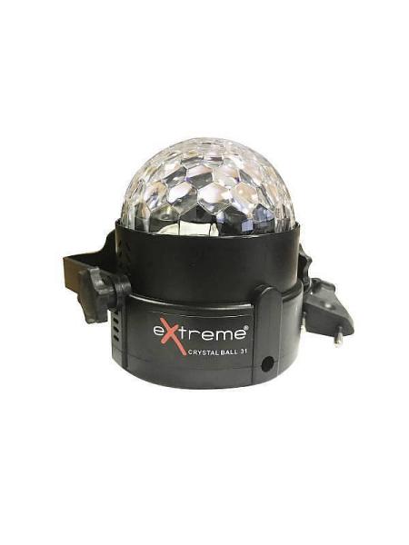 EXTREME CRYSTAL BALL 31 EFFETTO LUCE LED MAGIC MEZZA SFERA RGB 3x1W SFERA INDOOR + CONTROLLO SOUND