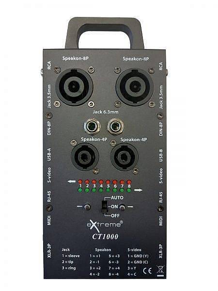 EXTREME CT1000 CABLE TESTER TESTACAVI CONNETTORI XLR JACK RCA USB SPEAKON MIDI DIN RJ45 TESTA CAVI