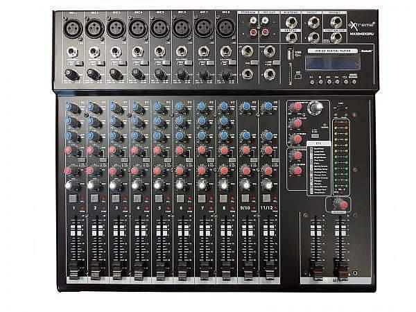 EXTREME MX2242XD MIXER 12 CANALI PER LIVE PHANTOM POWER +48V OUT XLR + EFFETTI + PLAYER MP3 USB