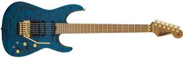 Jackson USA Signature Phil Collen PC1 Satin Stain Caramelized Flame MN Satin Transparent Blue