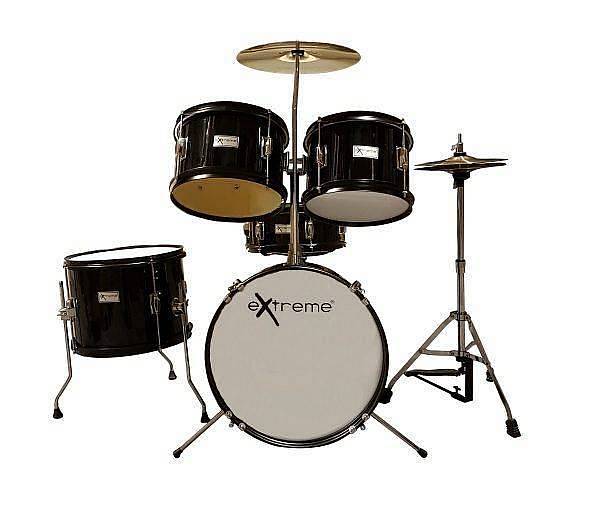 EXTREME D-900J5 BK BATTERIA ACUSTICA JUNIOR PER BAMBINI COMPLETA CON SGABELLO & BACCHETTE