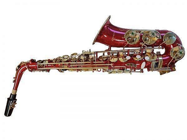 EXTREME JBAS-07 SAX ALTO DA STUDIO IN OTTONE FINITURA OTTONE ROSSO LACCATO E CHIAVI IN ORO LACCATO