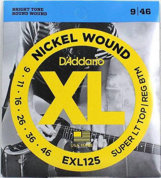 D'Addario EXL 125 Super Light Top Regular Bottom 09-46 - muta di corde per chitarra elettrica