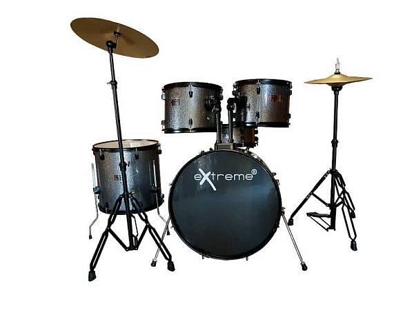 Extreme D950SL BATTERIA ACUSTICA 5 PEZZI COLOR ARGENTO SCURO GLITTER