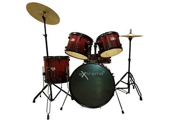 Extreme D950RD BATTERIA ACUSTICA PROFESSIONALE 5 PEZZI COLOR ROSSO SFUMATO