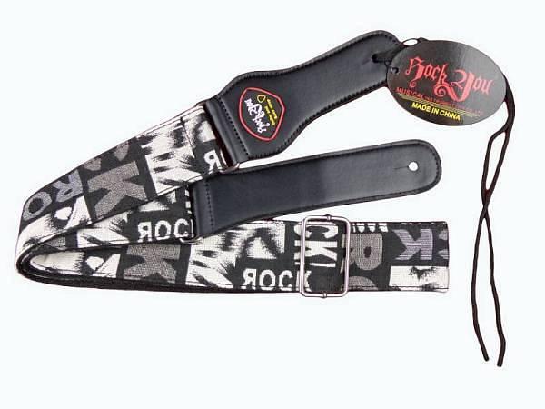 Extreme  MF-39 TRACOLLA REGOLABILE PER CHITARRA CON SCRITTE ROCK COLORE NERO