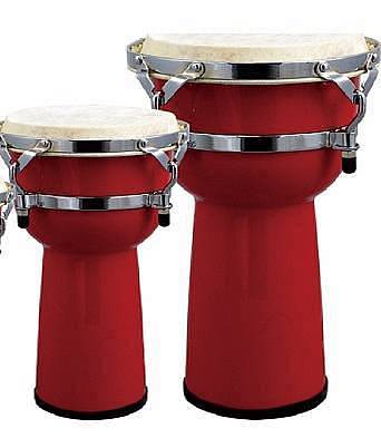 Extreme JBSH12-25 DJEMBE 12" IN LEGNO PELLE NATURALE COLORE ROSSO