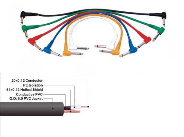 Extreme JCJC01 CAVO JACK CURVO MONO-JACK CURVO MONO SET 6 CAVI COLORATI"