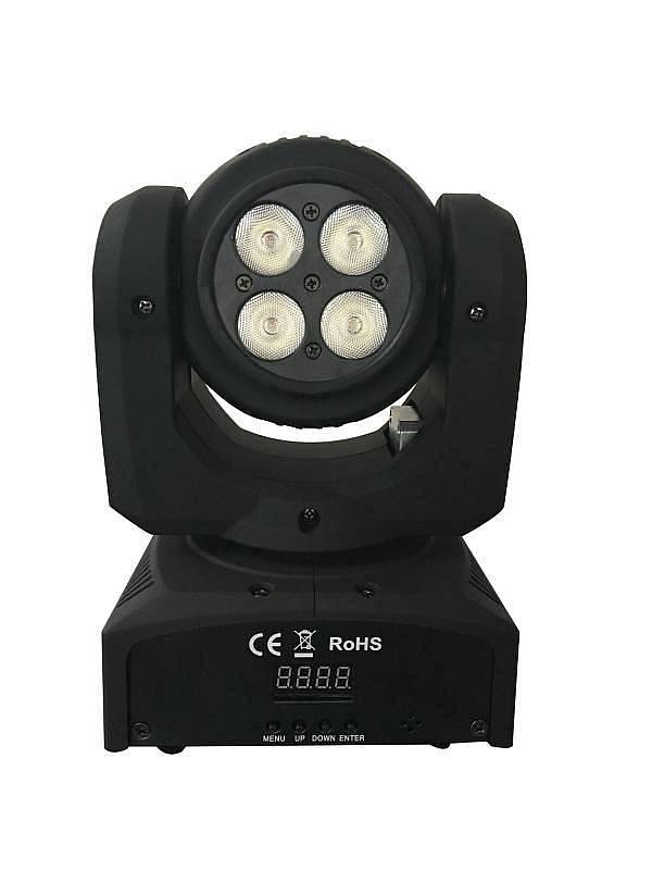 Extreme QUAD BEAM 40 DOPPIA TESTA MOBILE 1 SPOT LED 10 WATT + 1 LED 10W con DMX