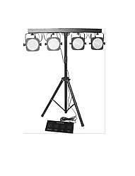 Extreme T-PAR 144 SISTEMA LUCI COMPLETO 4 PAR + STATIVO + CONTROLLER PEDALIERA + BORSE