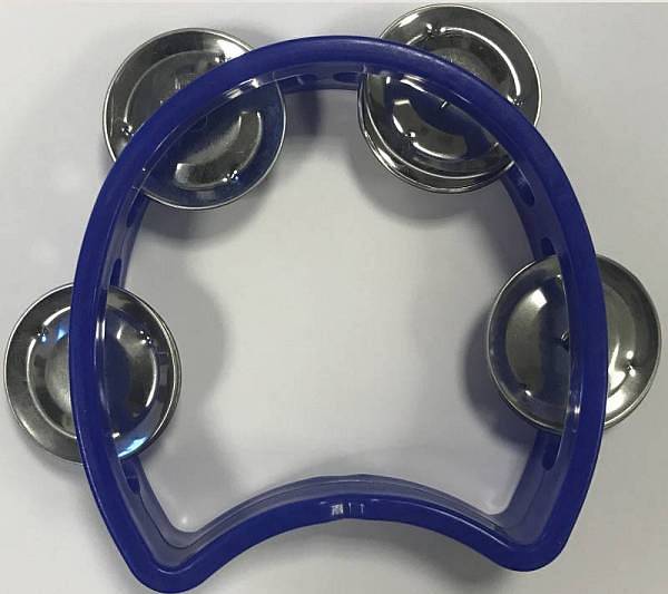 Extreme TW4 TAMBURELLO MEZZALUNA CEMBALO 4 PAIA DI PIATTINI IMPUGNATURA PROFESSIONALE COLORE BLU