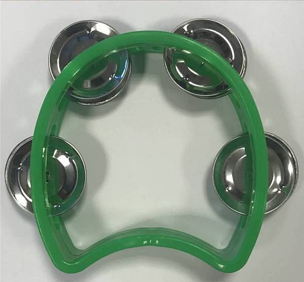 Extreme TW4 TAMBURELLO MEZZALUNA CEMBALO 4 PAIA DI PIATTINI IMPUGNATURA PROFESSIONALE COLORE VERDE