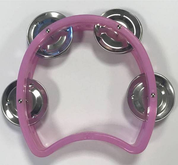 Extreme  TW4 TAMBURELLO MEZZALUNA CEMBALO 4 PAIA DI PIATTINI IMPUGNATURA PROFESSIONALE COLORE ROSA