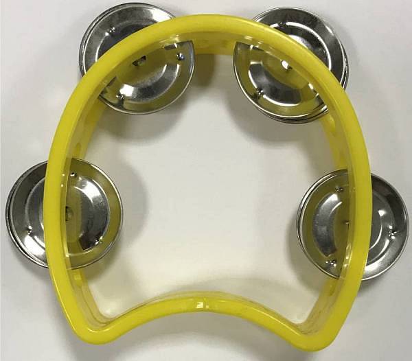 Extreme TW4 TAMBURELLO MEZZALUNA CEMBALO 4 PAIA DI PIATTINI IMPUGNATURA PROFESSIONALE COLORE GIALLO