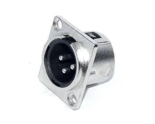 Extreme CONNETORE XLR VOLANTE MASCHIO A PANNELLO 3 POLI COLORE ARGENTO