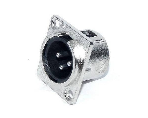 Extreme  CONNETORE XLR VOLANTE MASCHIO A PANNELLO 3 POLI COLORE ARGENTO