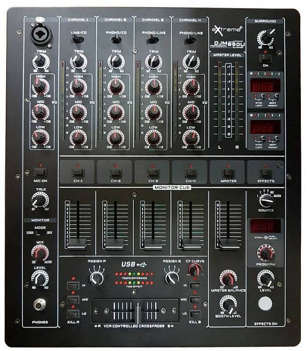 Extreme DJM850U MIXER PROFESSIONALE PER DJ 5 CANALI EFFETTI DIGITALI CON CONNETTORE USB