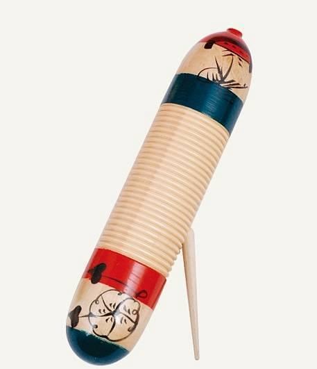 Extreme  G1 STRUMENTO A PERCUSSIONE GUIRO IN LEGNO DIPINTO A MANO