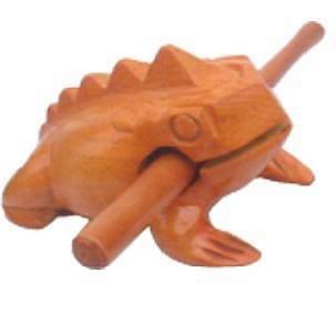 Extreme  JB258 FROG WOOD BLOCK RANA IN LEGNO COLORE NATURAL