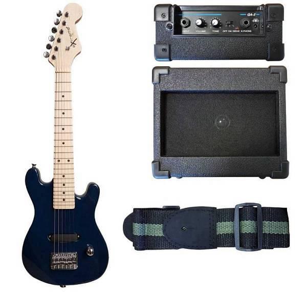 Extreme EG90KIT-BL MINI GUITAR PACK PER BAMBINI COLORE BLU CON AMPLIFICATORE INCLUSO