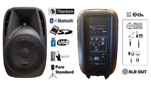 Extreme PPA110MP3 CASSA ATTIVA 2 VIE 480 WATT CLASSE AB WOOFER 10 TWEETER TITANIO 1 + LETTORE USB SD MP3 BLUETOOTH + MIXER 3IN +