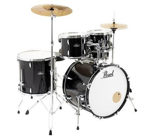 Pearl Roadshow RS 525 SC/C Jet Black 2021 - Set Batteria Acustica con piatti Sabian e sgabello