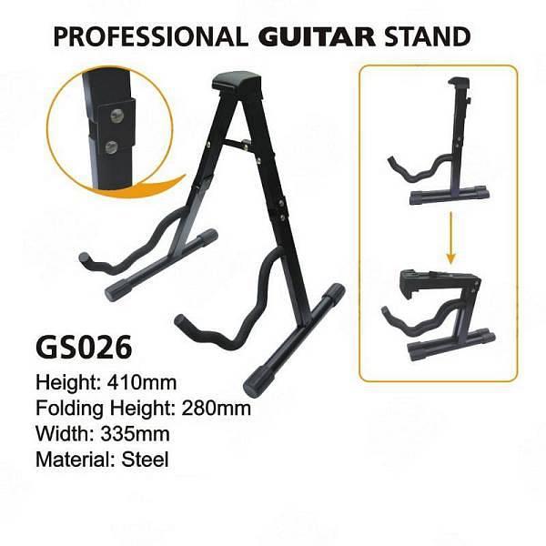 Extreme  GS026 SUPPORTO DA TERRA PER CHITARRA E BASSO UNIVERSALE SVASATO A-STYLE TESTA RIPIEGABILE